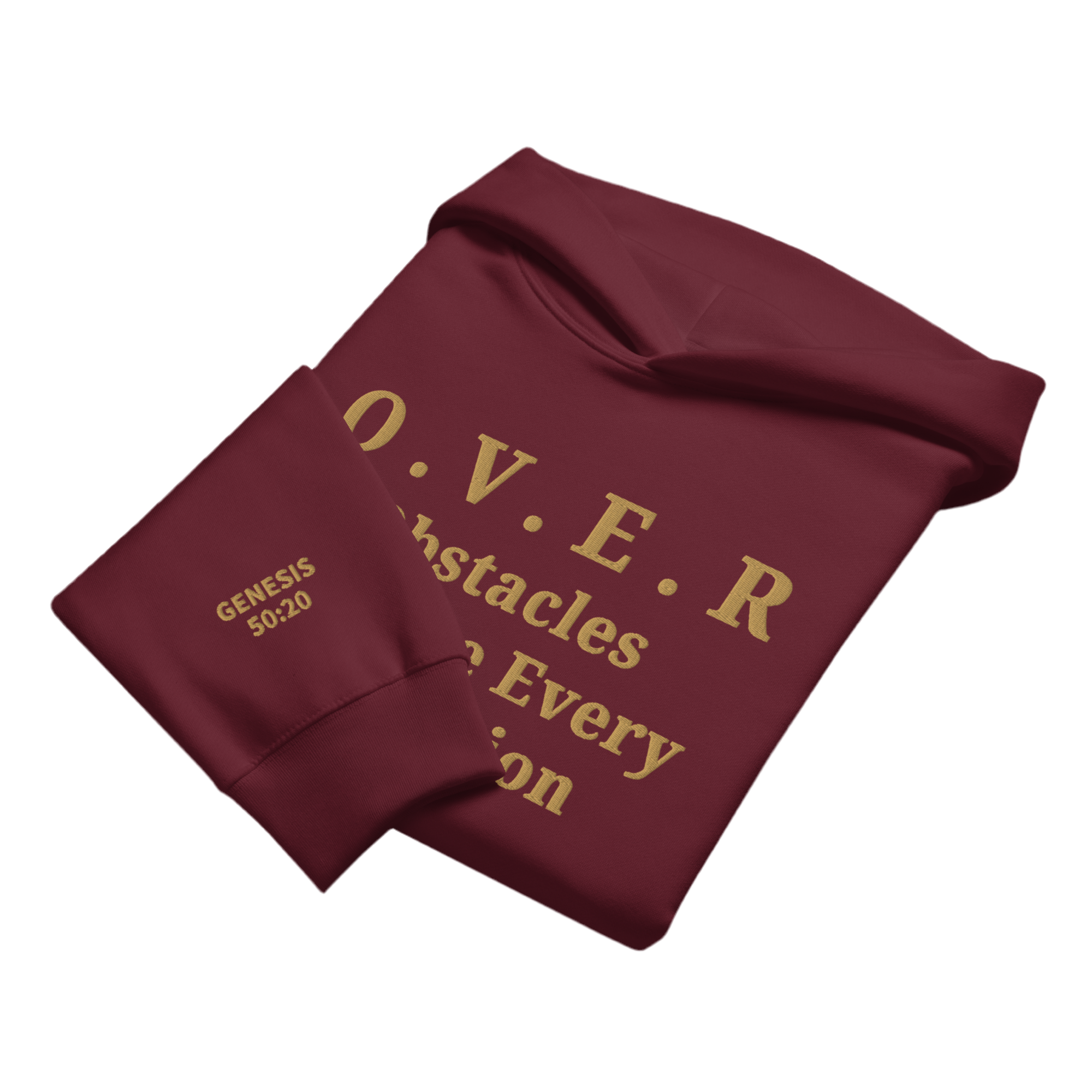 Embroidered O.V.E.R. Hoodie – Genesis 50:20