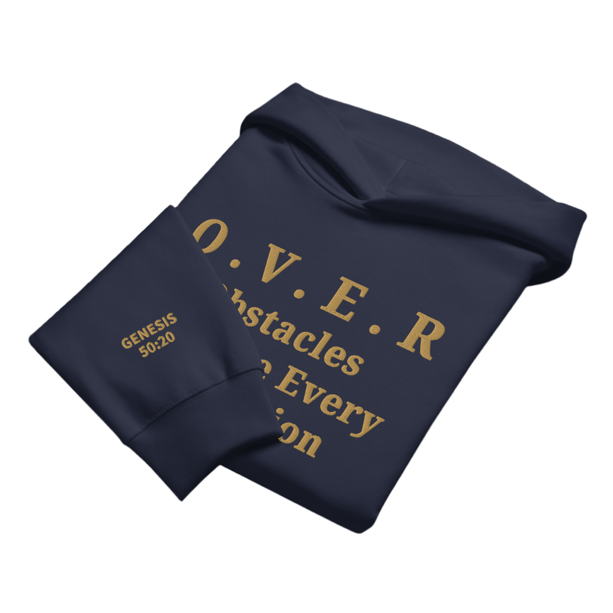 Embroidered O.V.E.R. Hoodie – Genesis 50:20