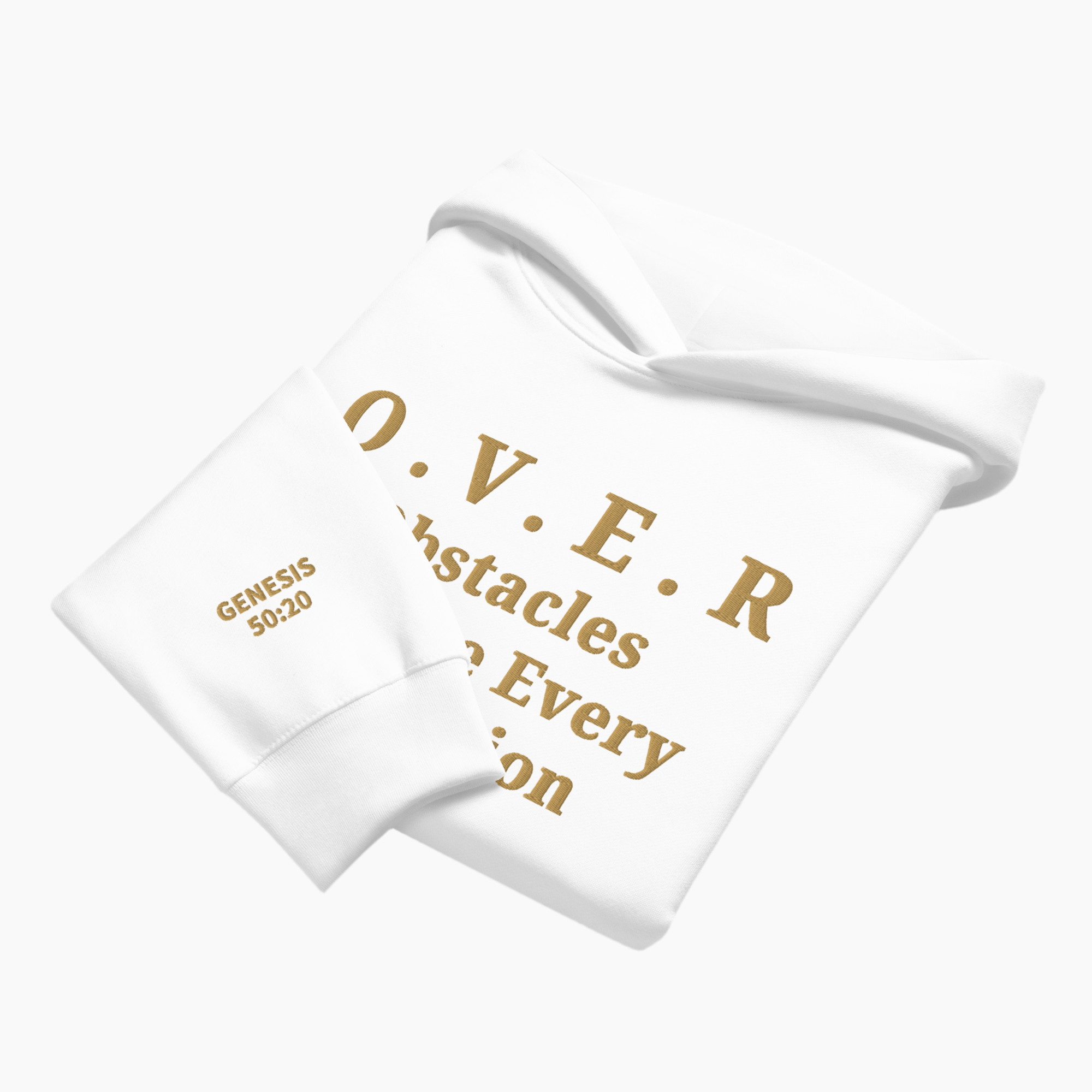 Embroidered O.V.E.R. Hoodie – Genesis 50:20