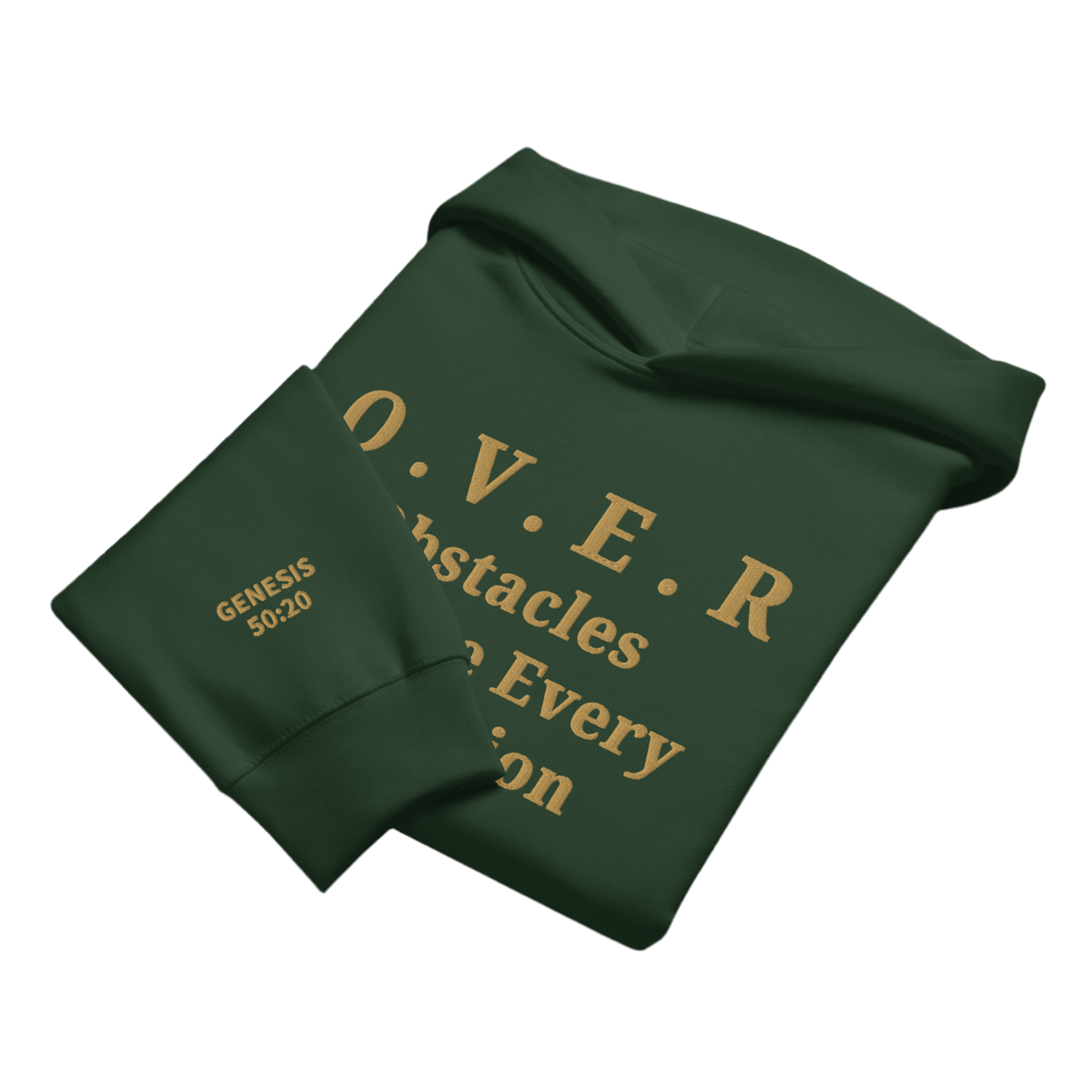 Embroidered O.V.E.R. Hoodie – Genesis 50:20
