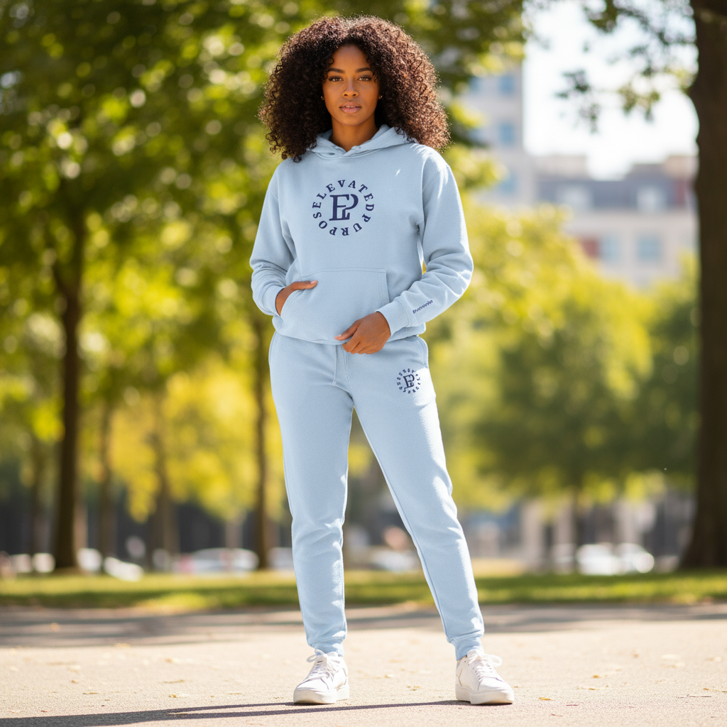 Light blue pigment-dyed matching set