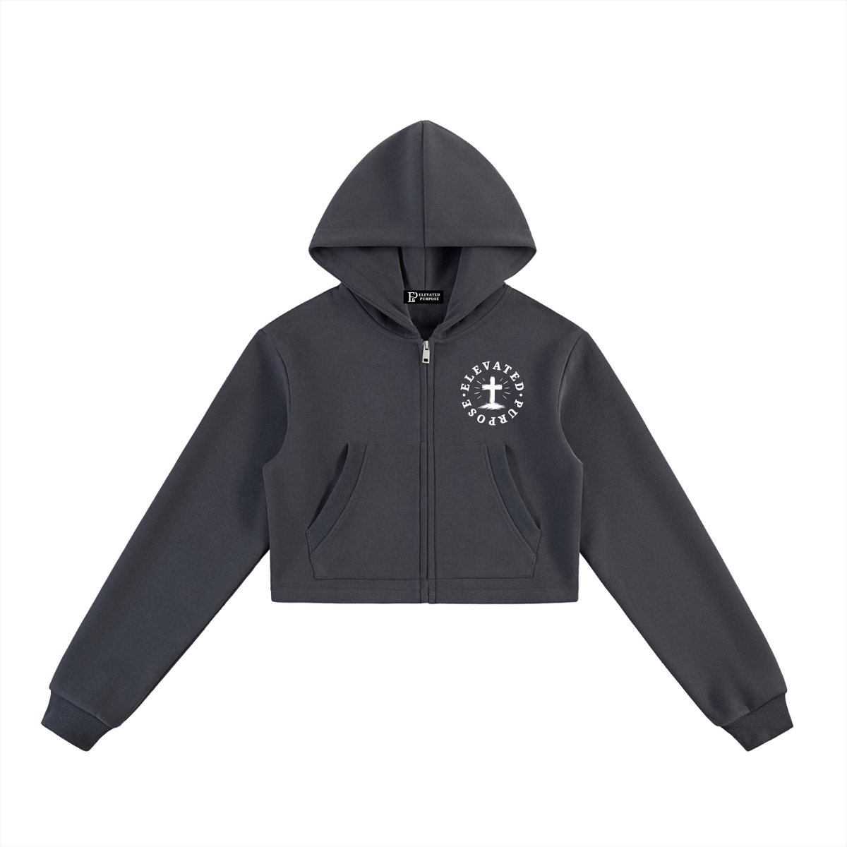 Women's Proverbs 19:21 Cropped Zip-Up Hoodie & Sweatpants Set