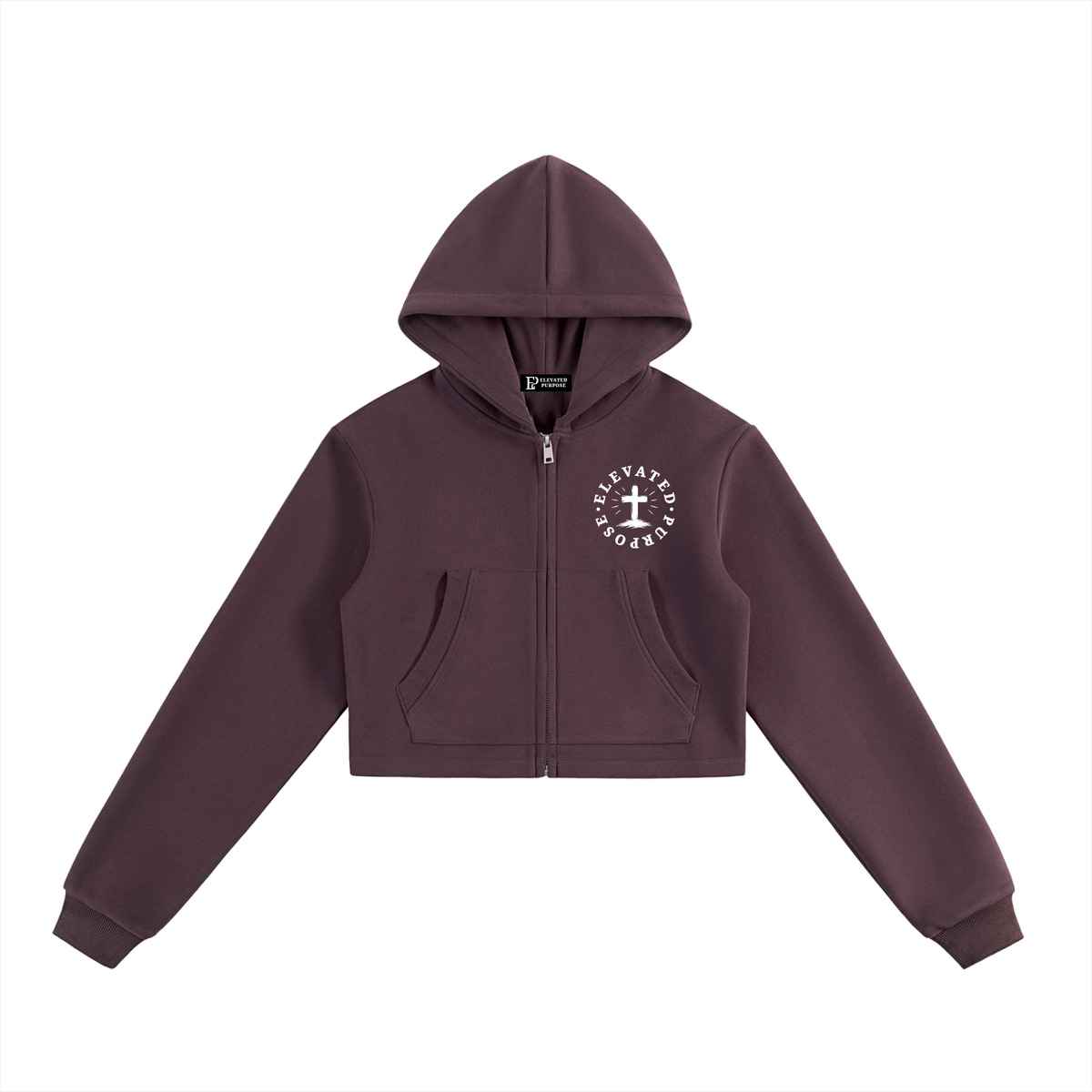Women's Proverbs 19:21 Cropped Zip-Up Hoodie & Sweatpants Set