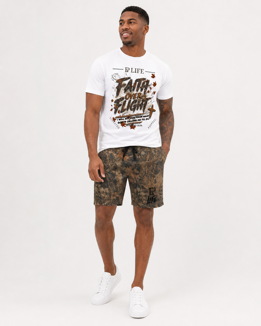 Men’s Faith Over Flight Tee - White/Camo