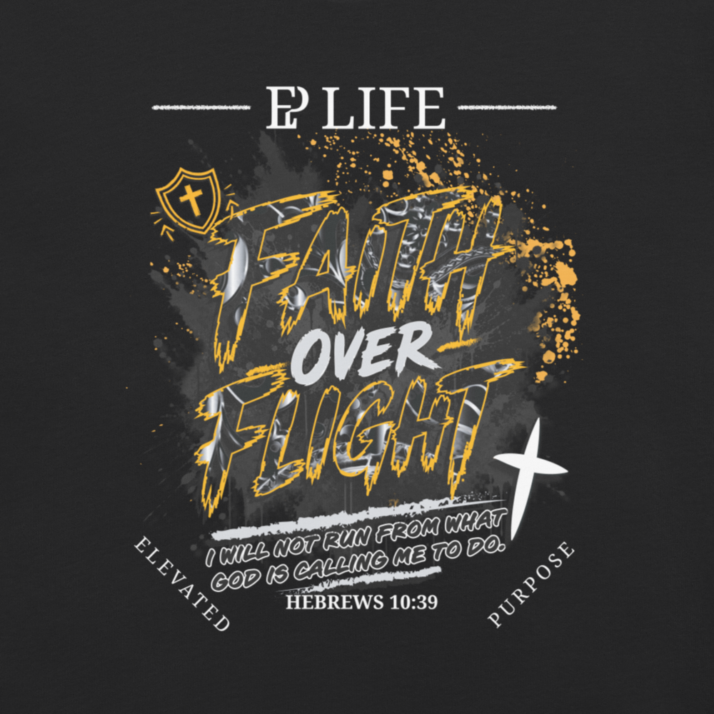 Men’s Faith Over Flight Tee - Black/Gold