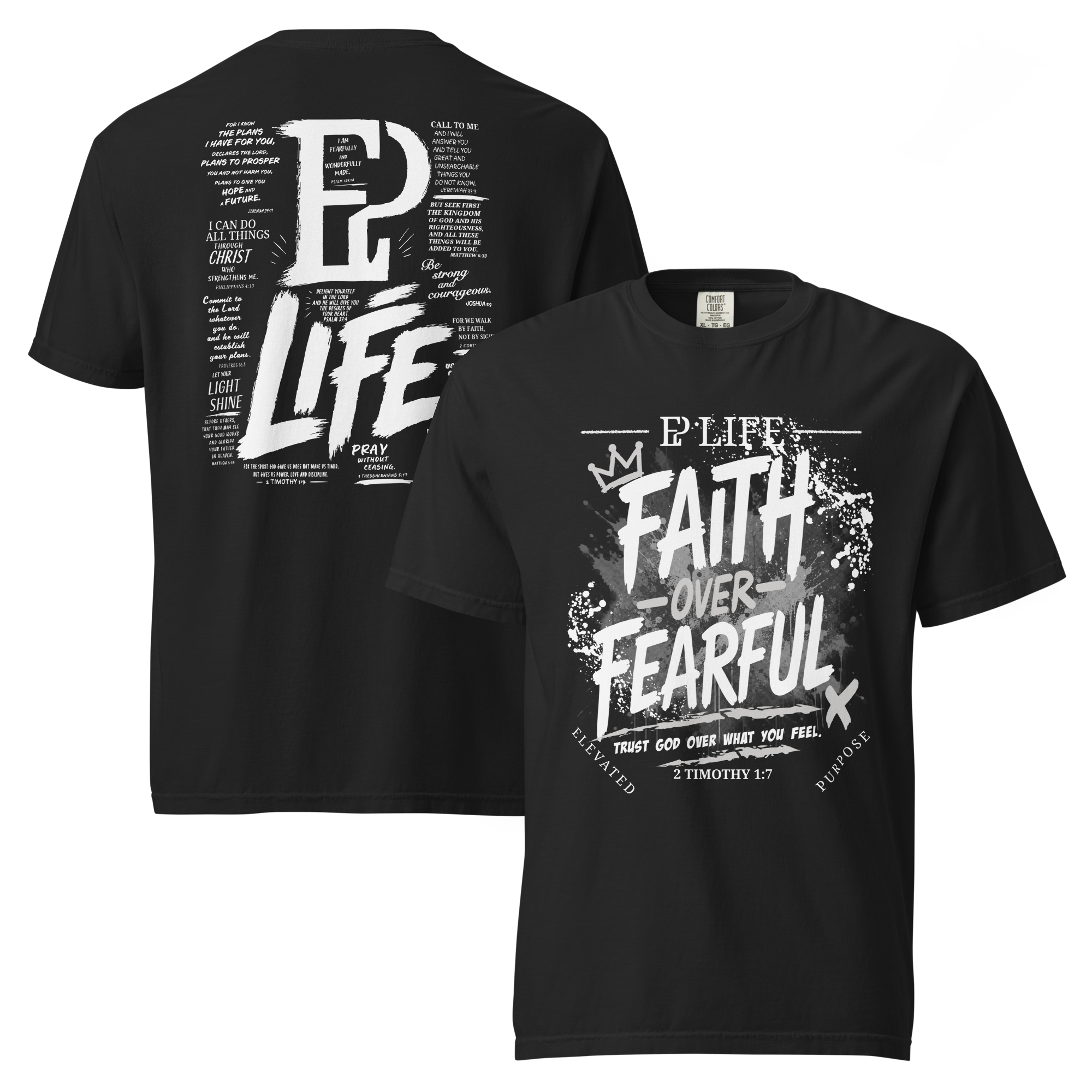 Men’s Faith Over Fearful Tee - Black