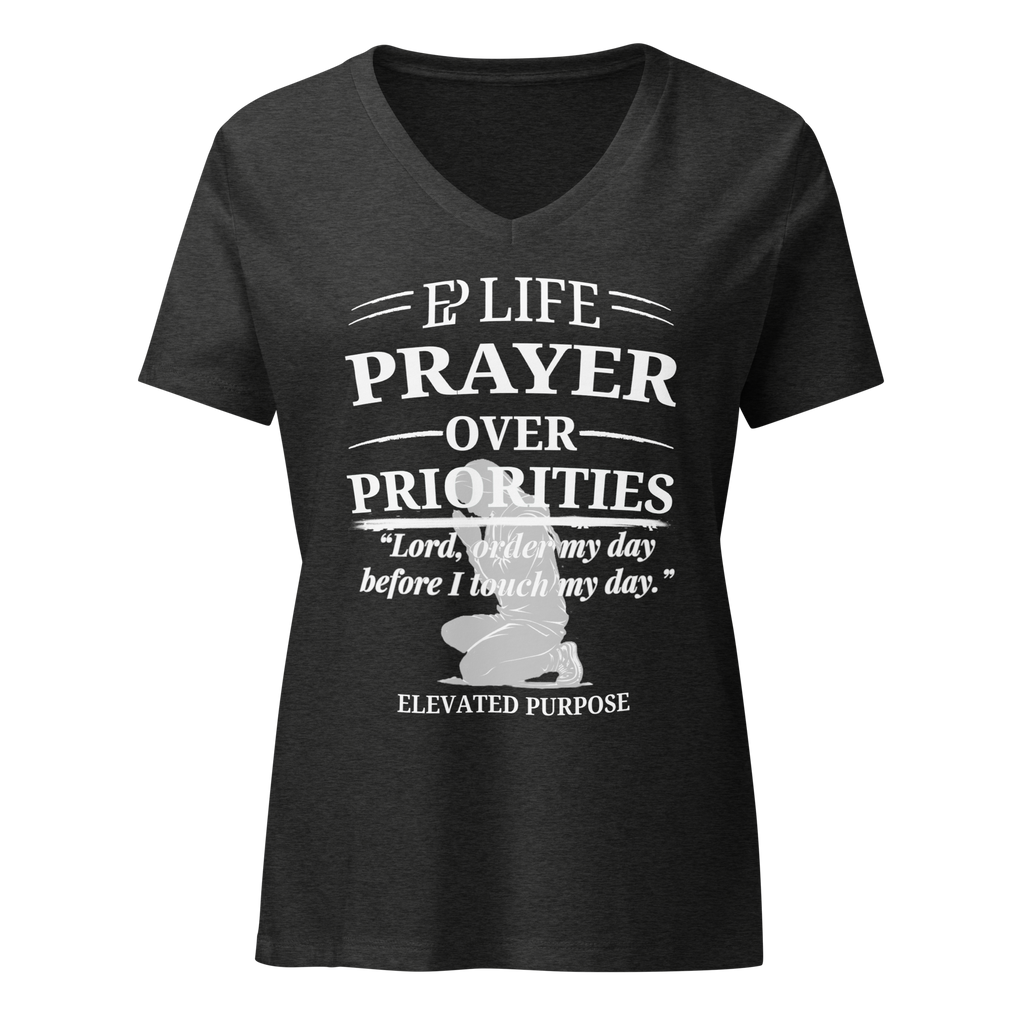 Women’s Prayer Over Priorities Tee - Dark Grey