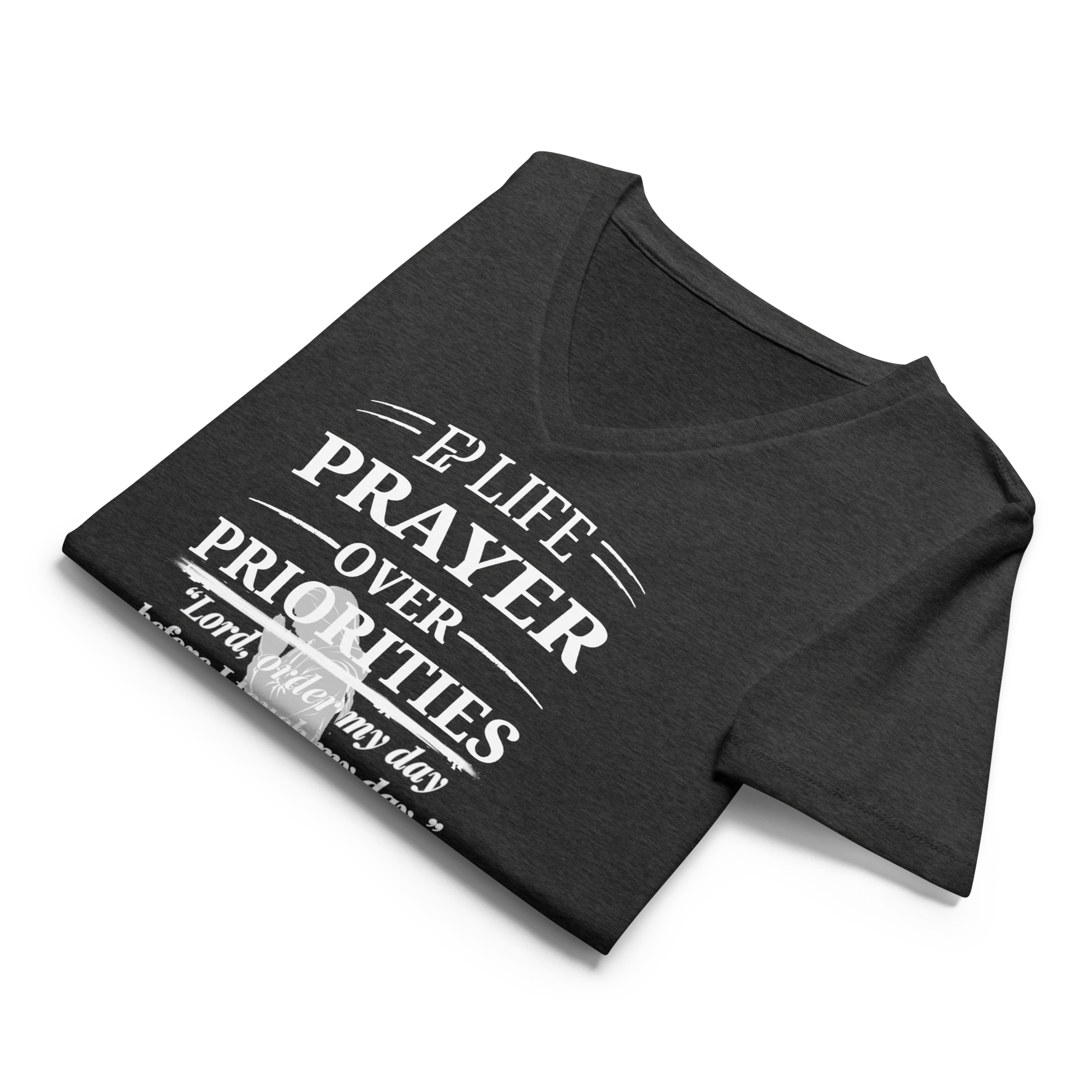 Women’s Prayer Over Priorities Tee - Dark Grey