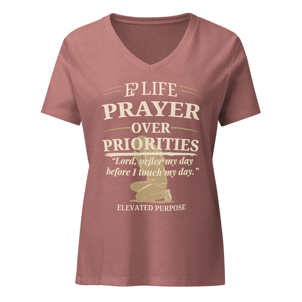 Women’s Prayer Over Priorities Tee - Heather Mauve