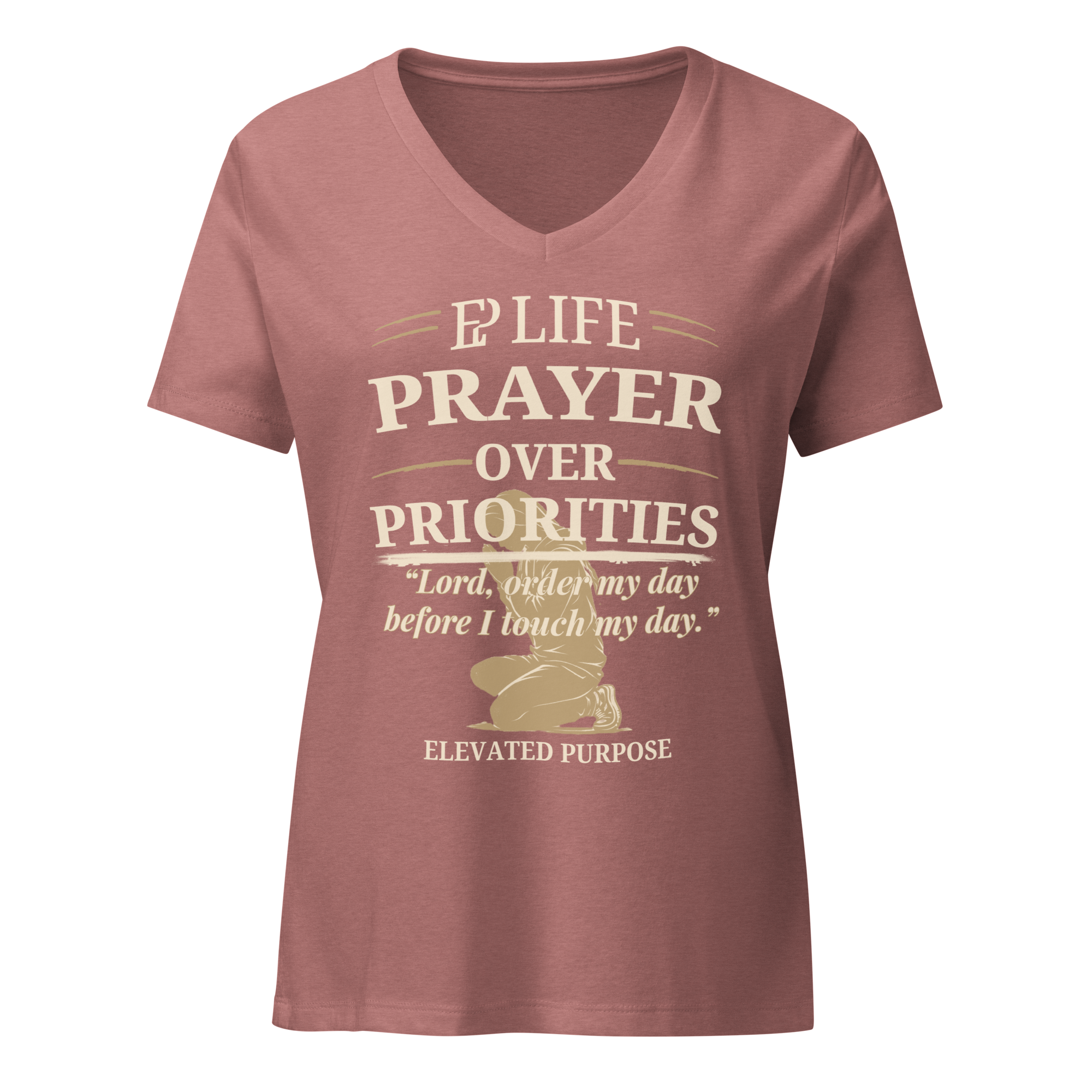 Women’s Prayer Over Priorities Tee - Heather Mauve