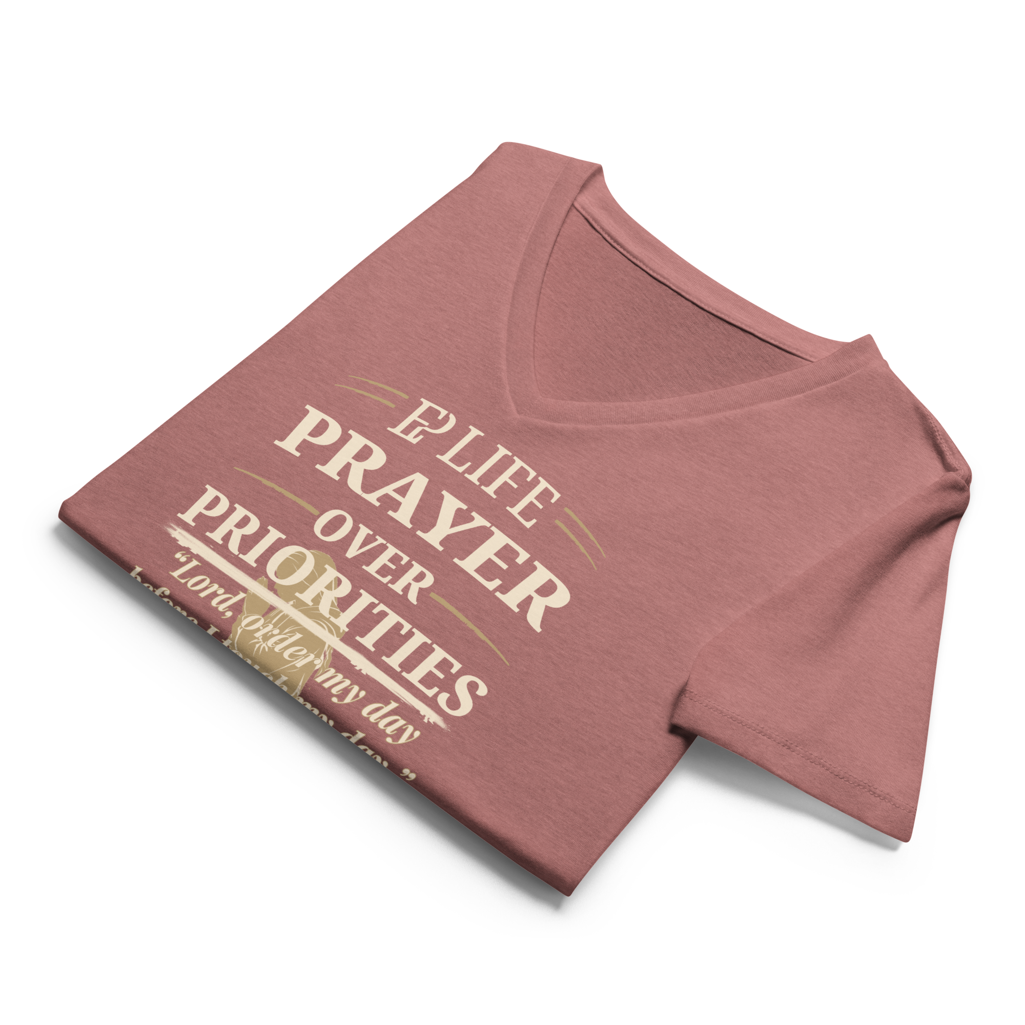 Women’s Prayer Over Priorities Tee - Heather Mauve