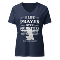 Women’s Prayer Over Priorities Tee - Navy