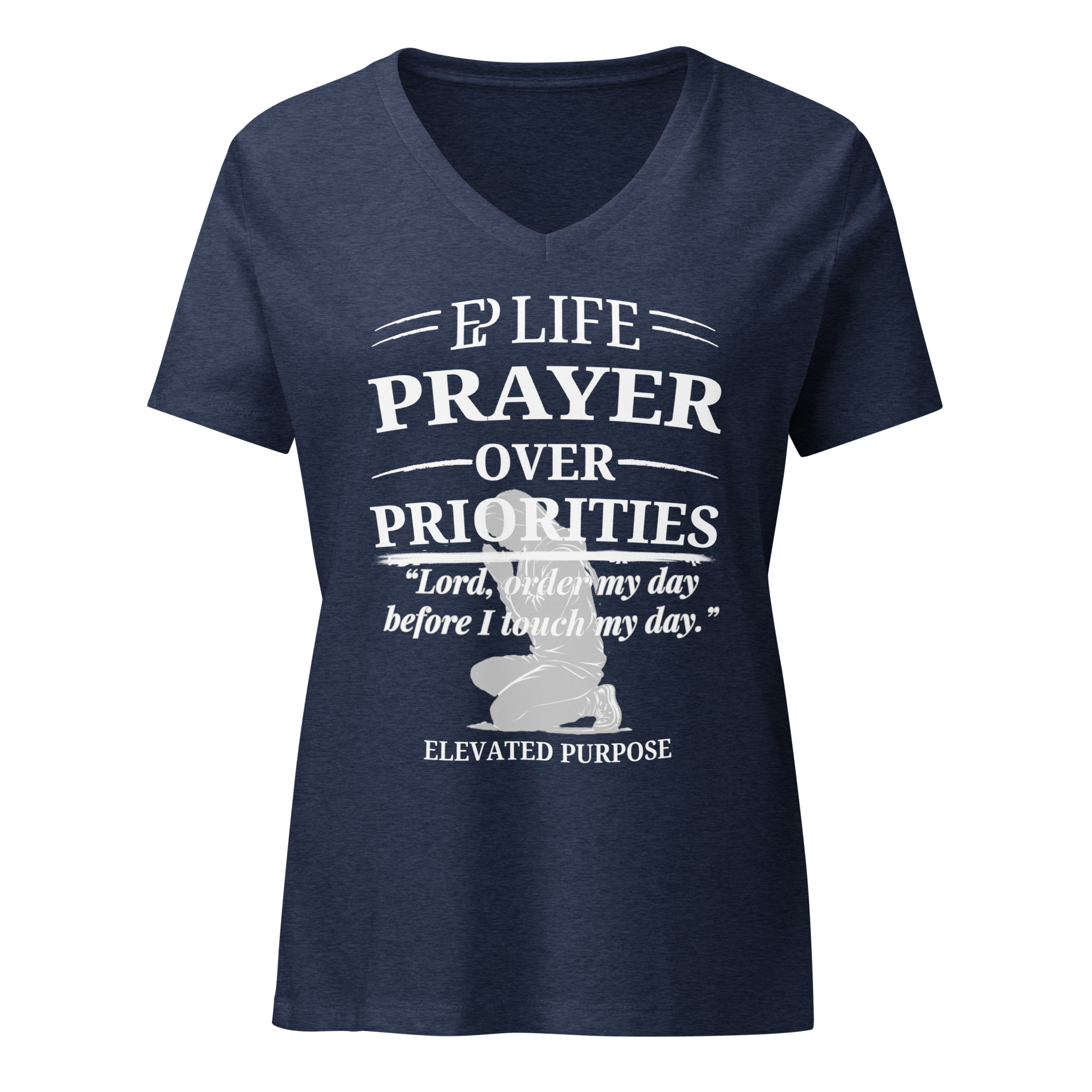 Women’s Prayer Over Priorities Tee - Navy