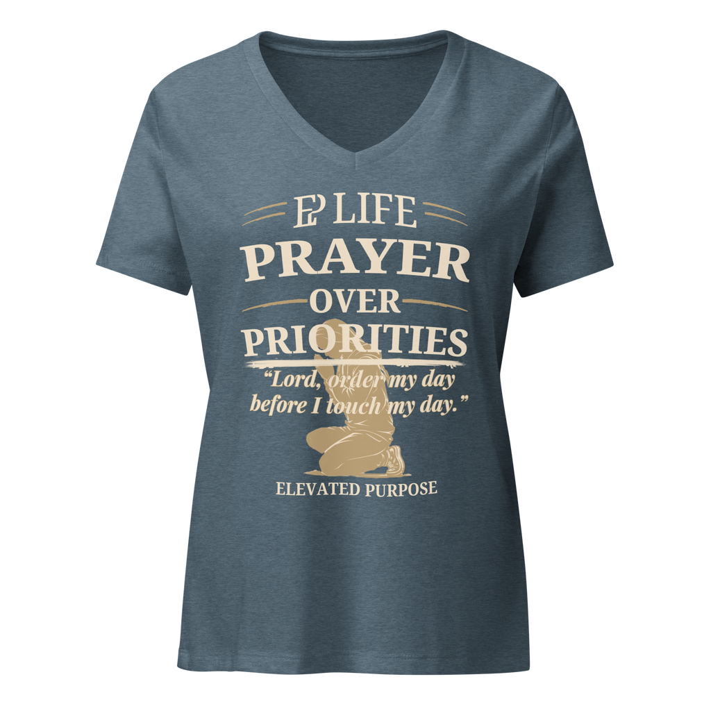 Women’s Prayer Over Priorities Tee - Heather Slate