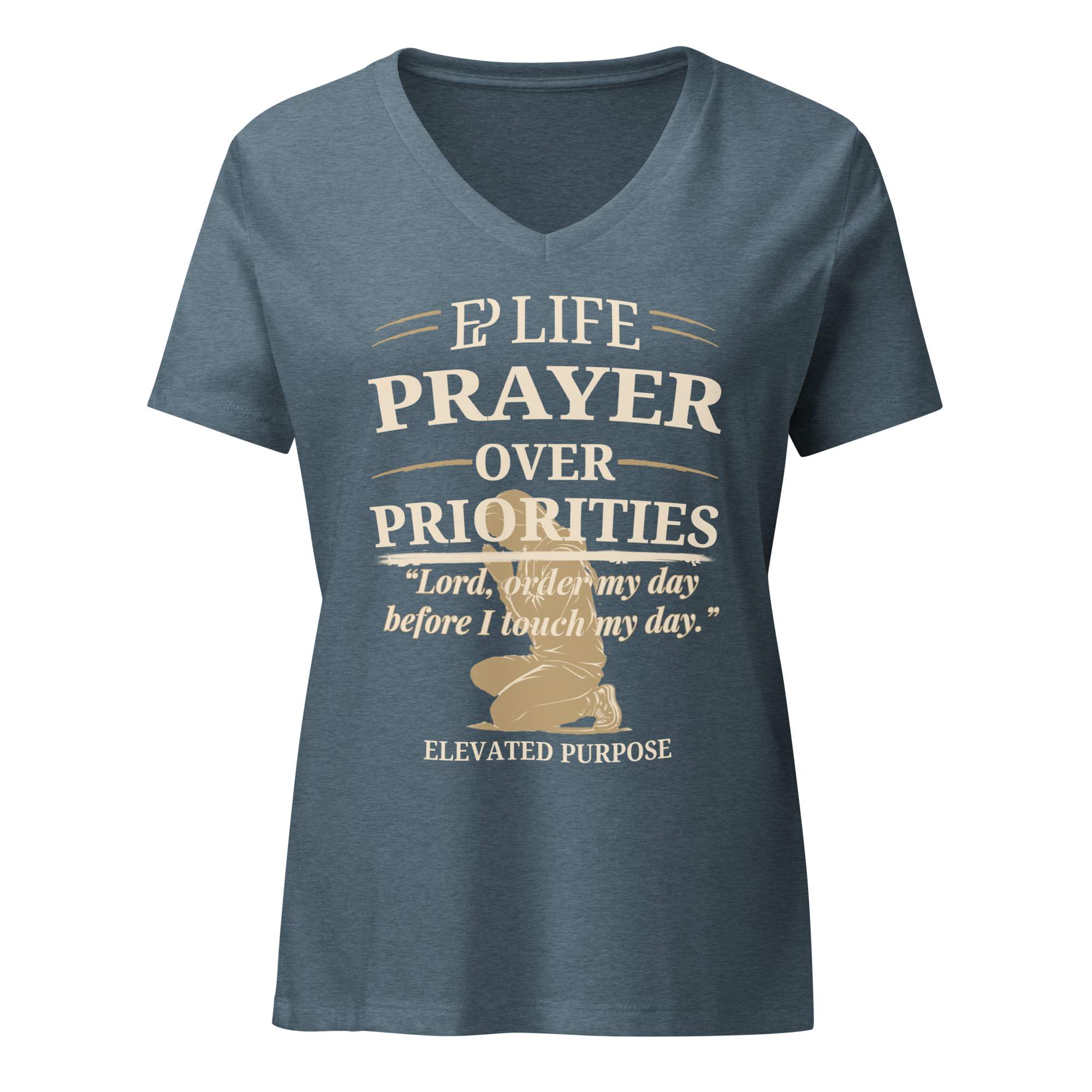 Women’s Prayer Over Priorities Tee - Heather Slate