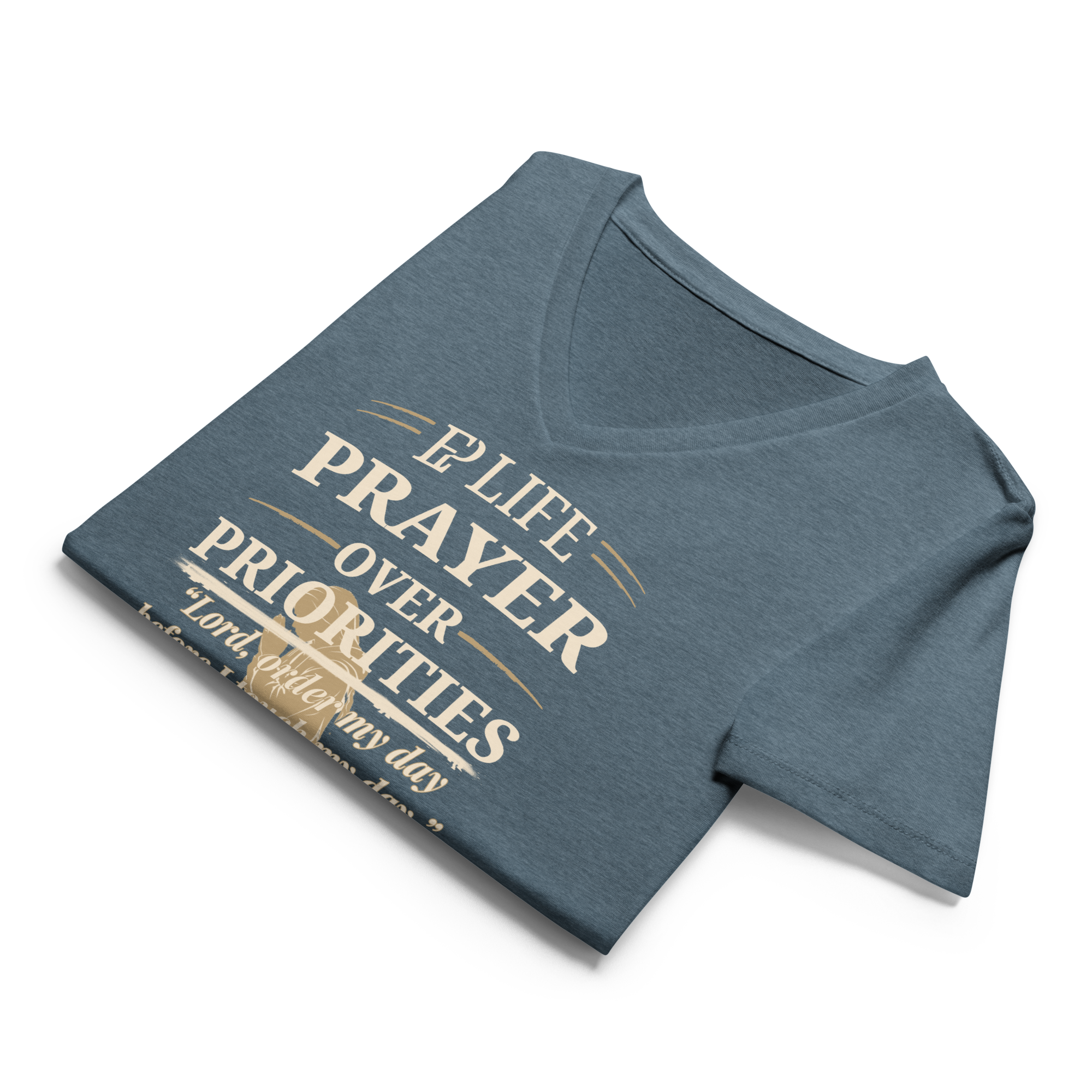 Women’s Prayer Over Priorities Tee - Heather Slate
