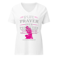 Women’s Prayer Over Priorities Tee - White/Fuschia