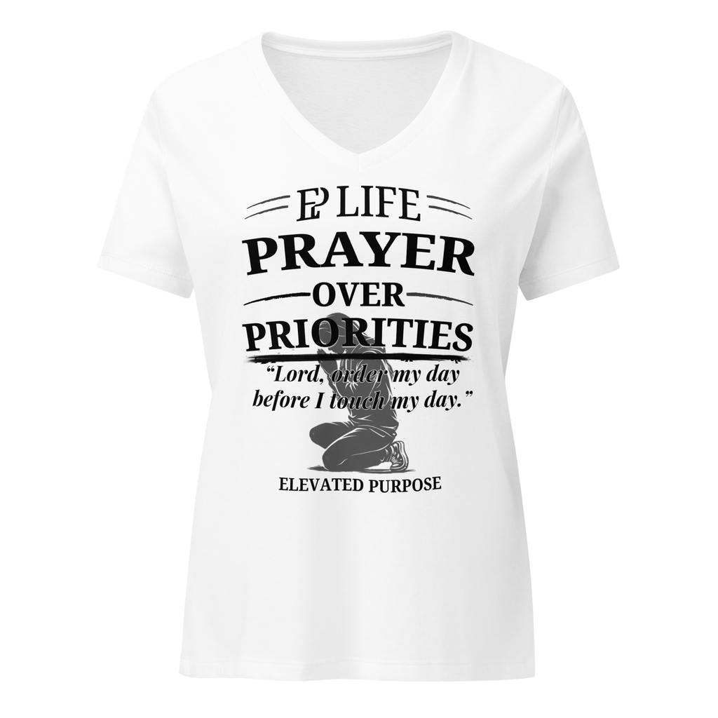 Women’s Prayer Over Priorities Tee - White